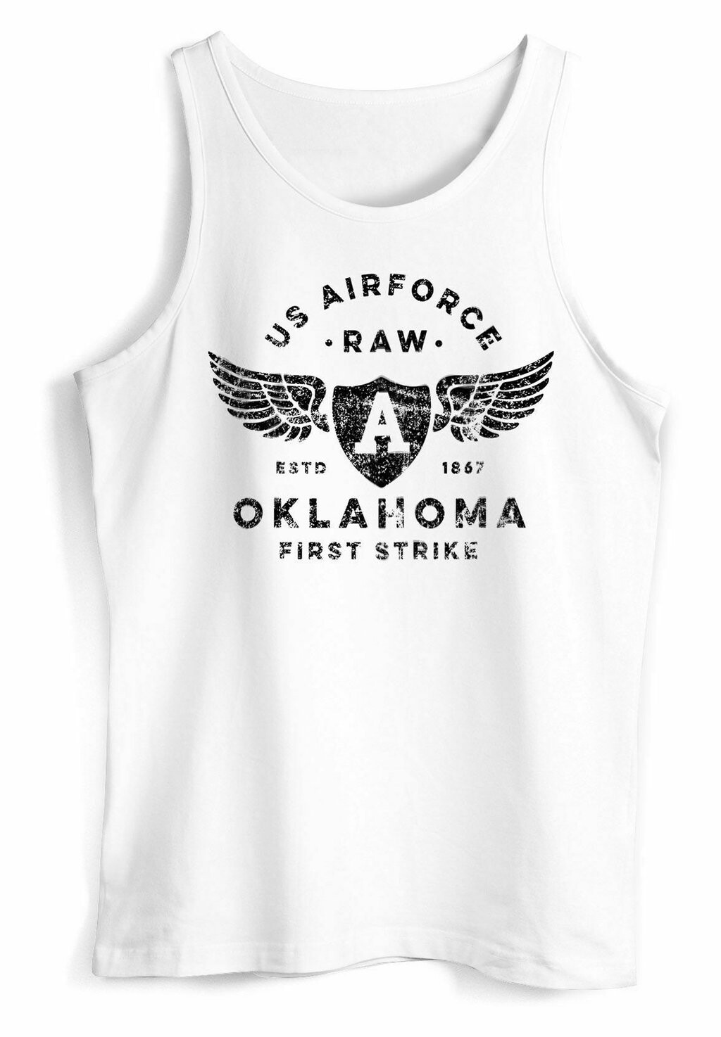 

Топ TANK PRINT US AIRFORCE OKLAHOMA AVIATOR VINTAGE Neverless, белый