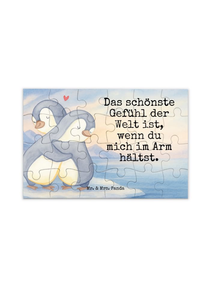 

Mr. & Mrs. Panda Милые пингвины-пазлы с надписью белого цвета