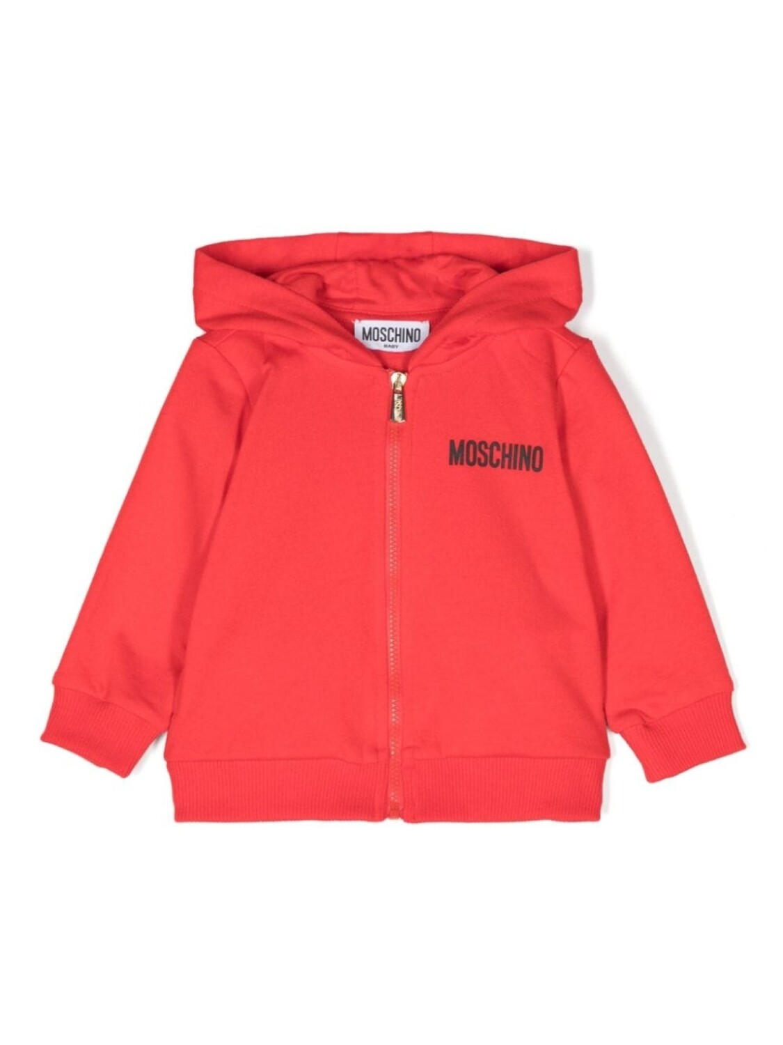 

Moschino Kids худи на молнии с логотипом, красный