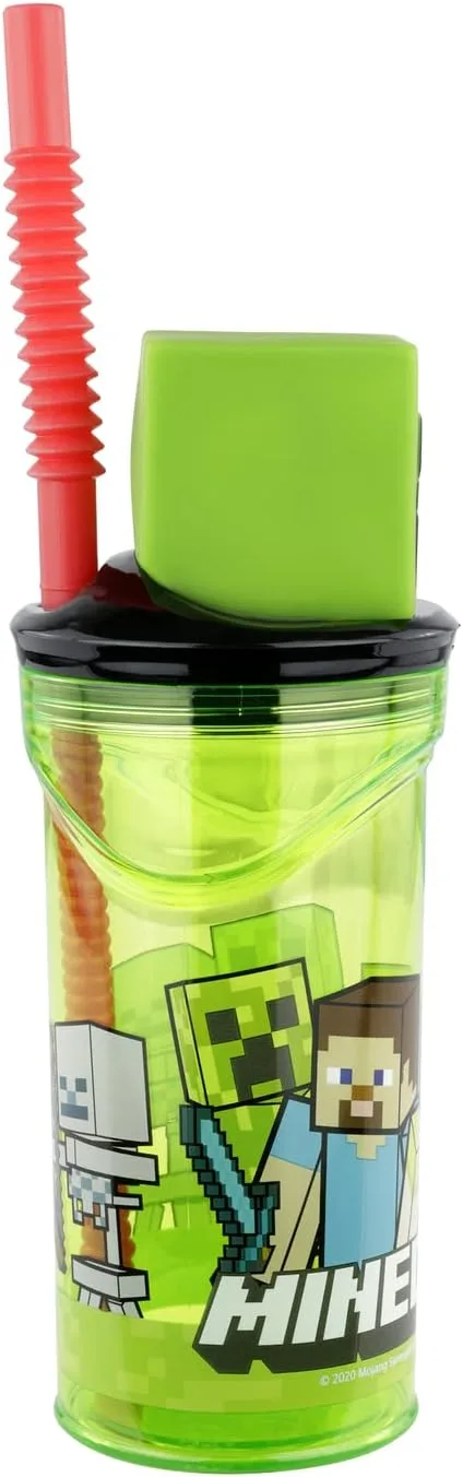 Minecraft 12oz стакан с соломинкой и 3D фигуркой p:os — фото 4