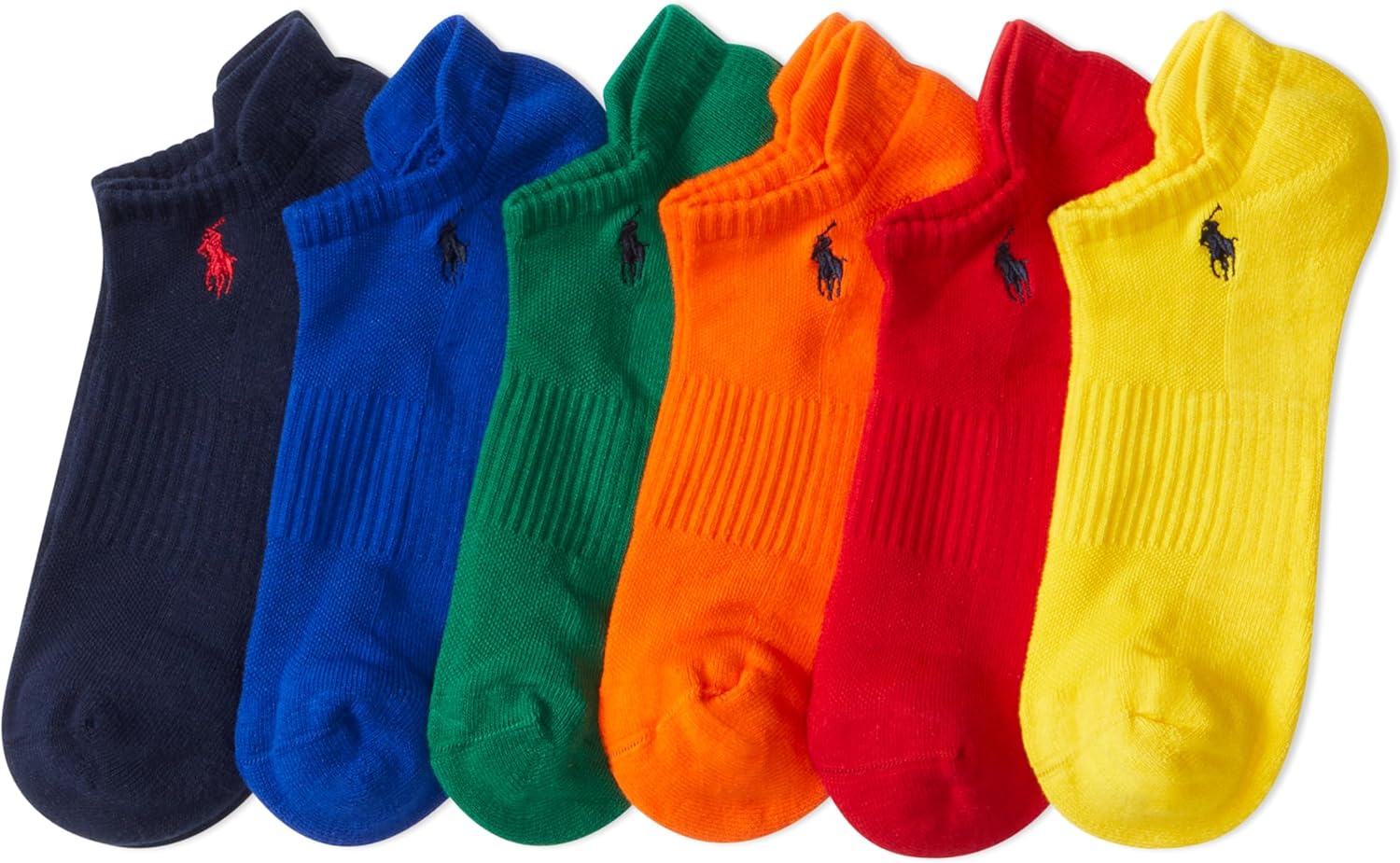 

POLO RALPH LAUREN Мужские спортивные низкие хлопковые носки (6 пар), Solid Bright