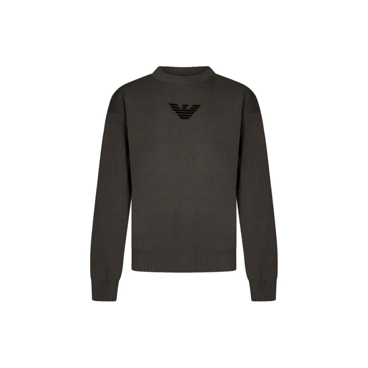 

Вязаный свитер с логотипом аппликацией EMPORIO ARMANI, Umber