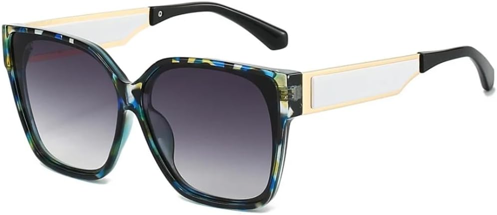 

Ретро-солнцезащитные очки с градиентом конфетных цветов для женщин, качественная контрастная оправа для мужчин, модные очки с защитой от УФ-излучения UV400 SZVVBKK, Blue Floral