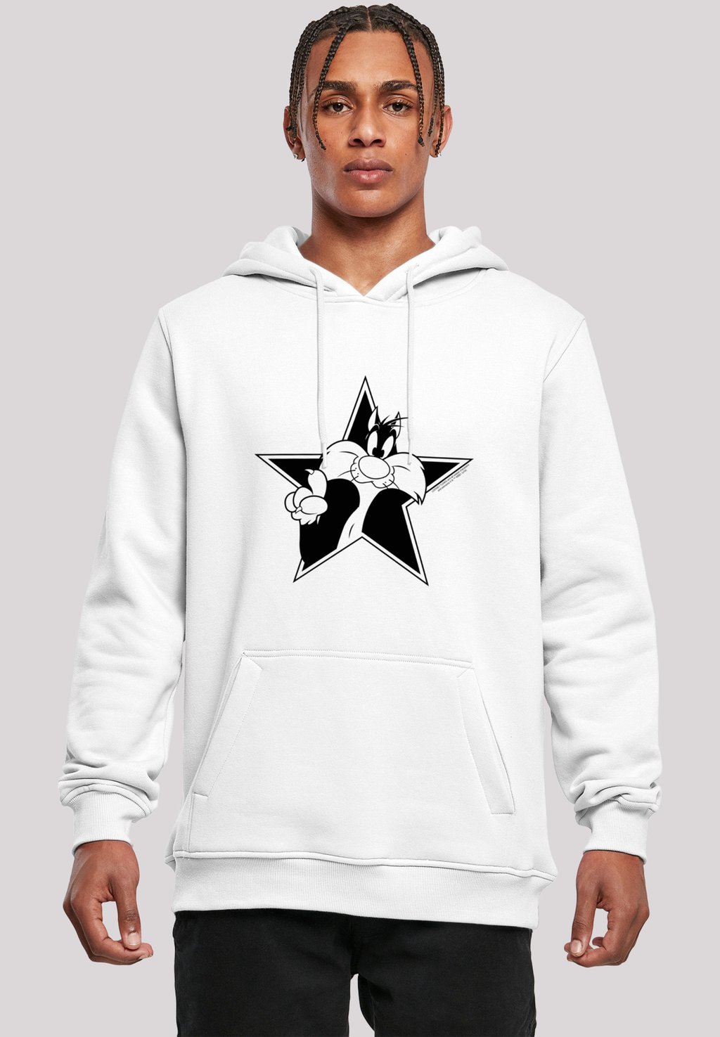 

Толстовка с капюшоном LOONEY TUNES SYLVESTER CARTOON STERN F4NT4STIC, белый