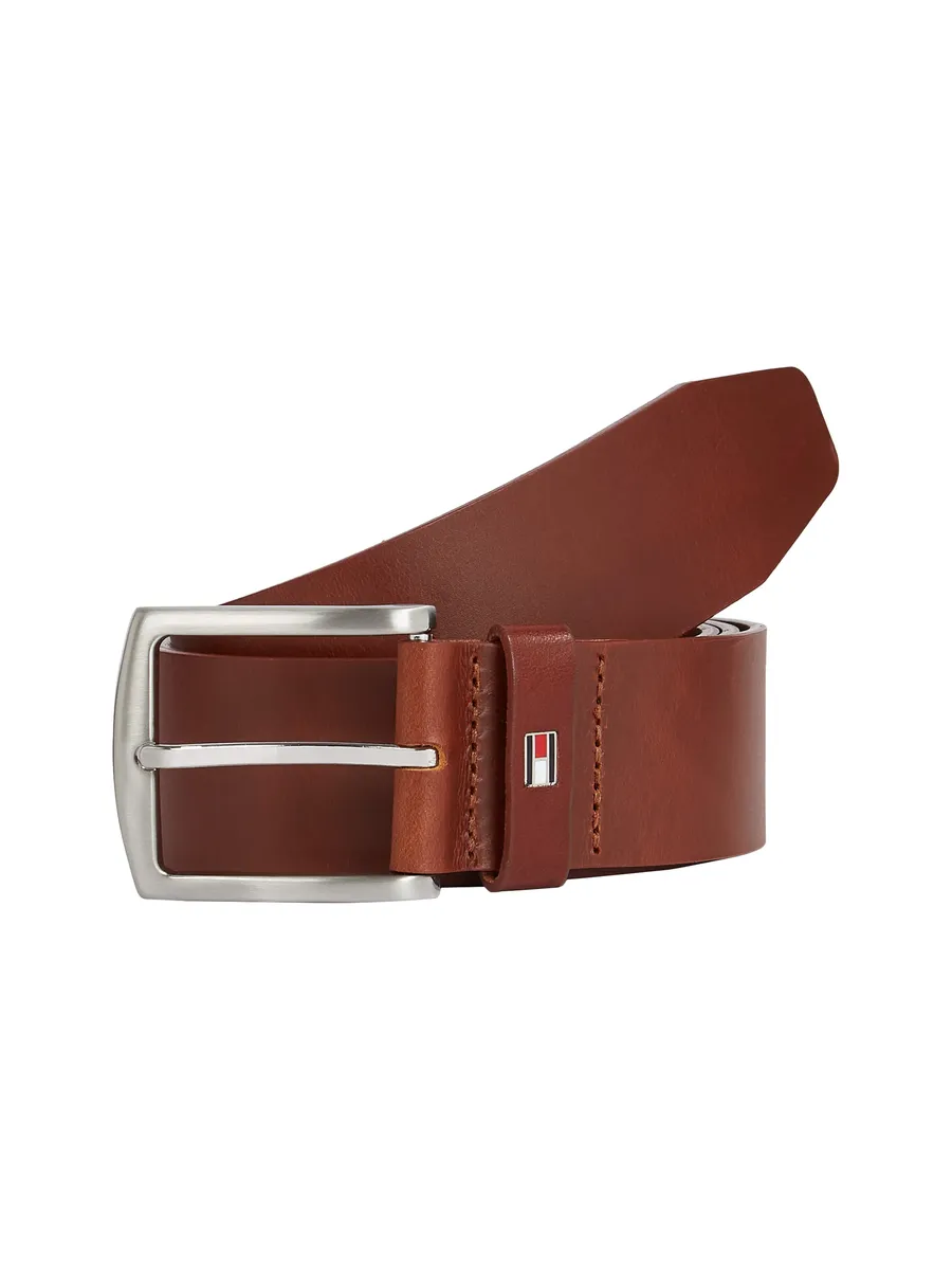 

Кожаный ремень Tommy Hilfiger "New Denton 4 см", NEW DENTON BELT с петлей с логотипом-флажком, цвет Cognac