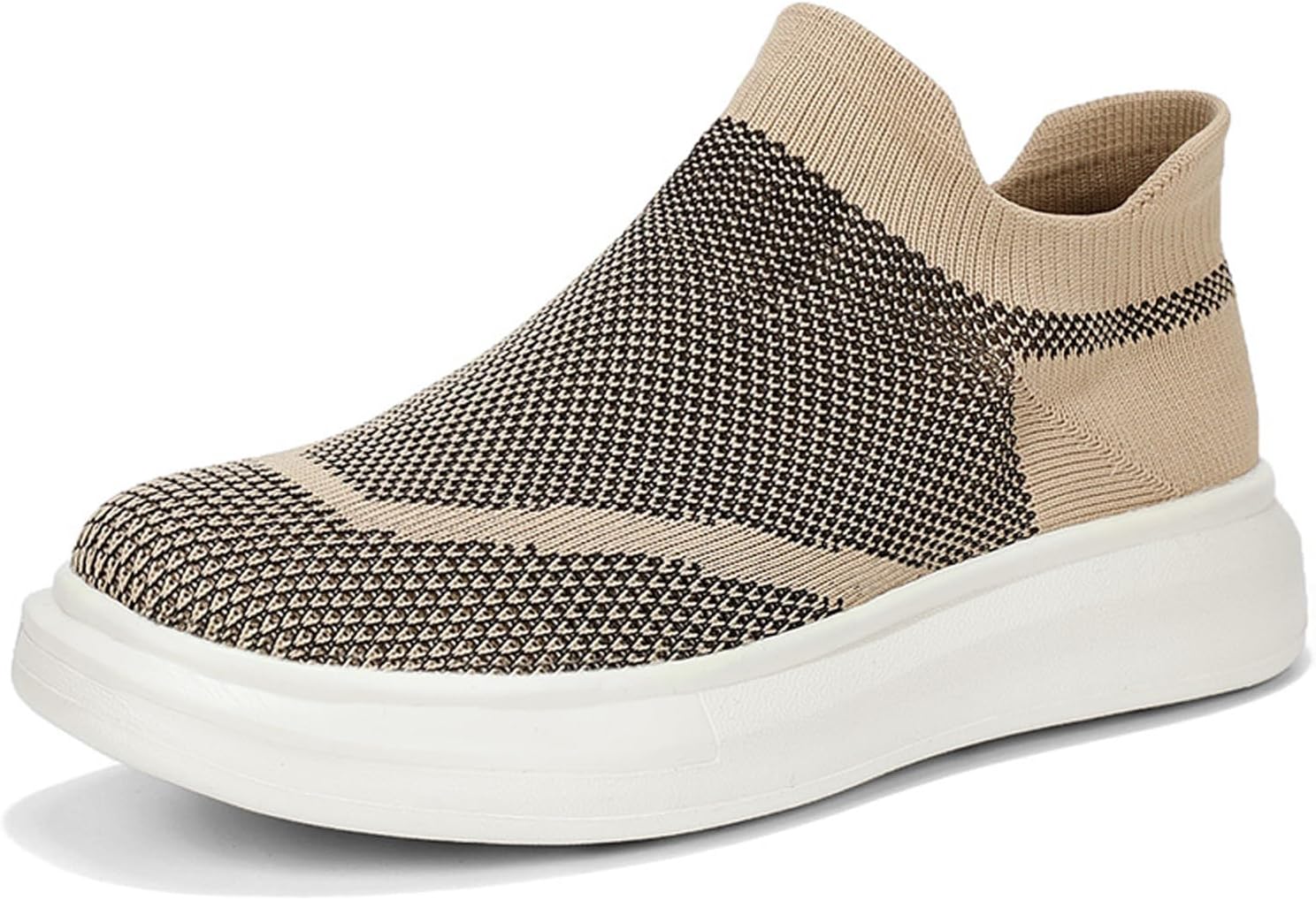 

Мужские прогулочные кроссовки дышащие легкие повседневные слипоны сетка EVA плоские женские носочные туфли Generic, коричневый