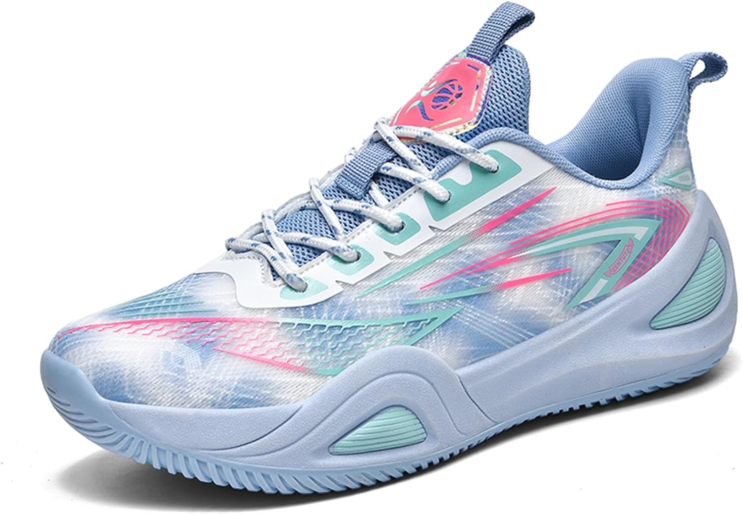 

Мужские дышащие кроссовки из сетки, легкие и удобные с шнуровкой, противоскользящие и амортизирующие, повседневные спортивные обувь, подходящая для ежедневного бега, ходьбы и занятий на открытом воздухе Igzbibg, белый/синий