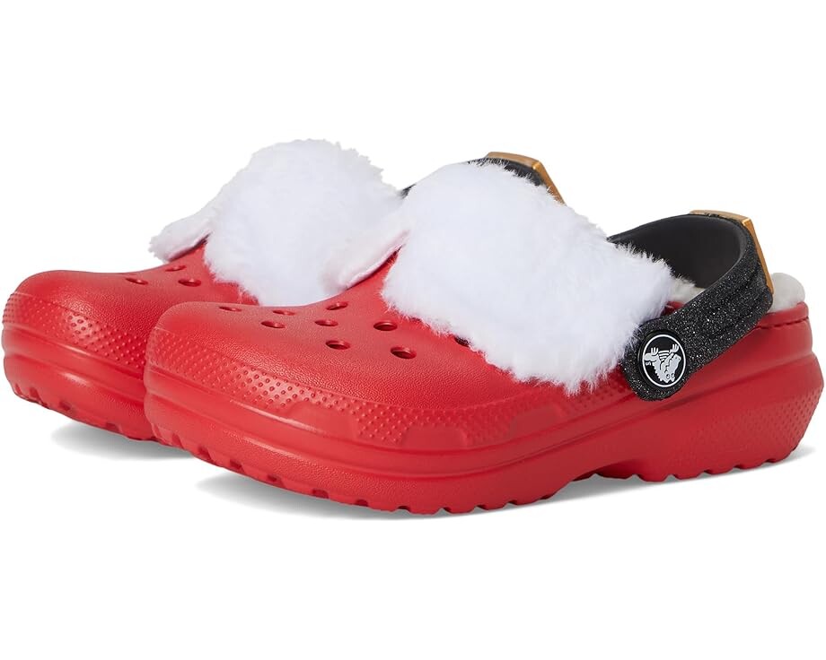 

Сабо Crocs Kids Classic Holiday Lined Clogs, цвет Varsity Red/Multi