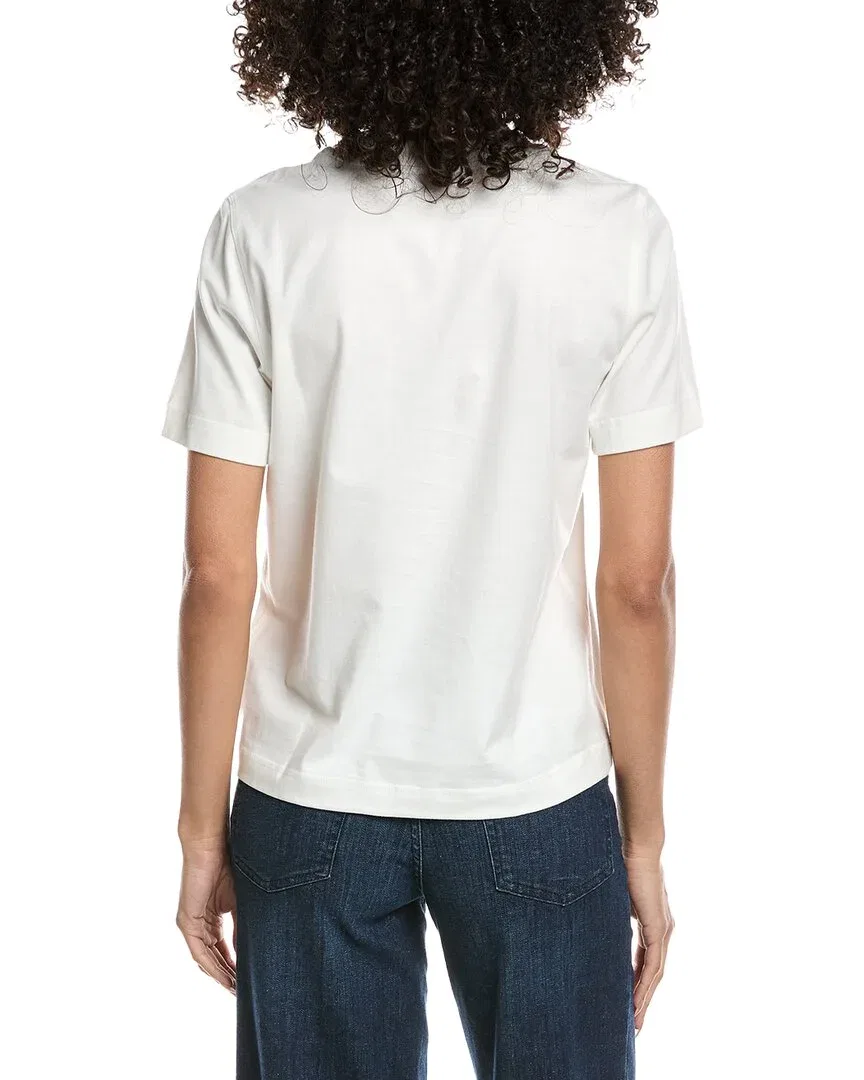 Хлопковая футболка с логотипом Burberry, белый — фото 2