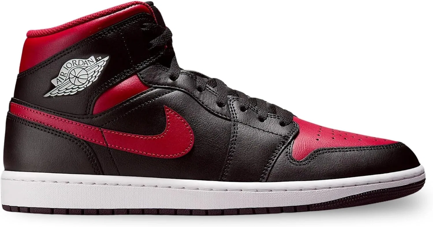 Кроссовки Air Jordan 1 Mid, бренд Nike, цвет Black/Summit White/Varsity Red — фото 2