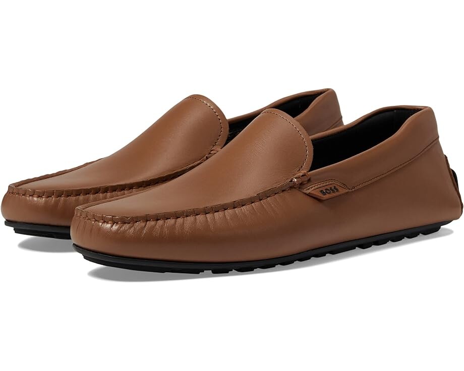 

Лоферы BOSS Noel Smooth Leather Moccasins, песочный