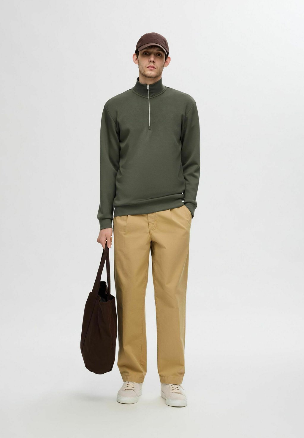 

Толстовка HALF Selected Homme, темно-зеленый