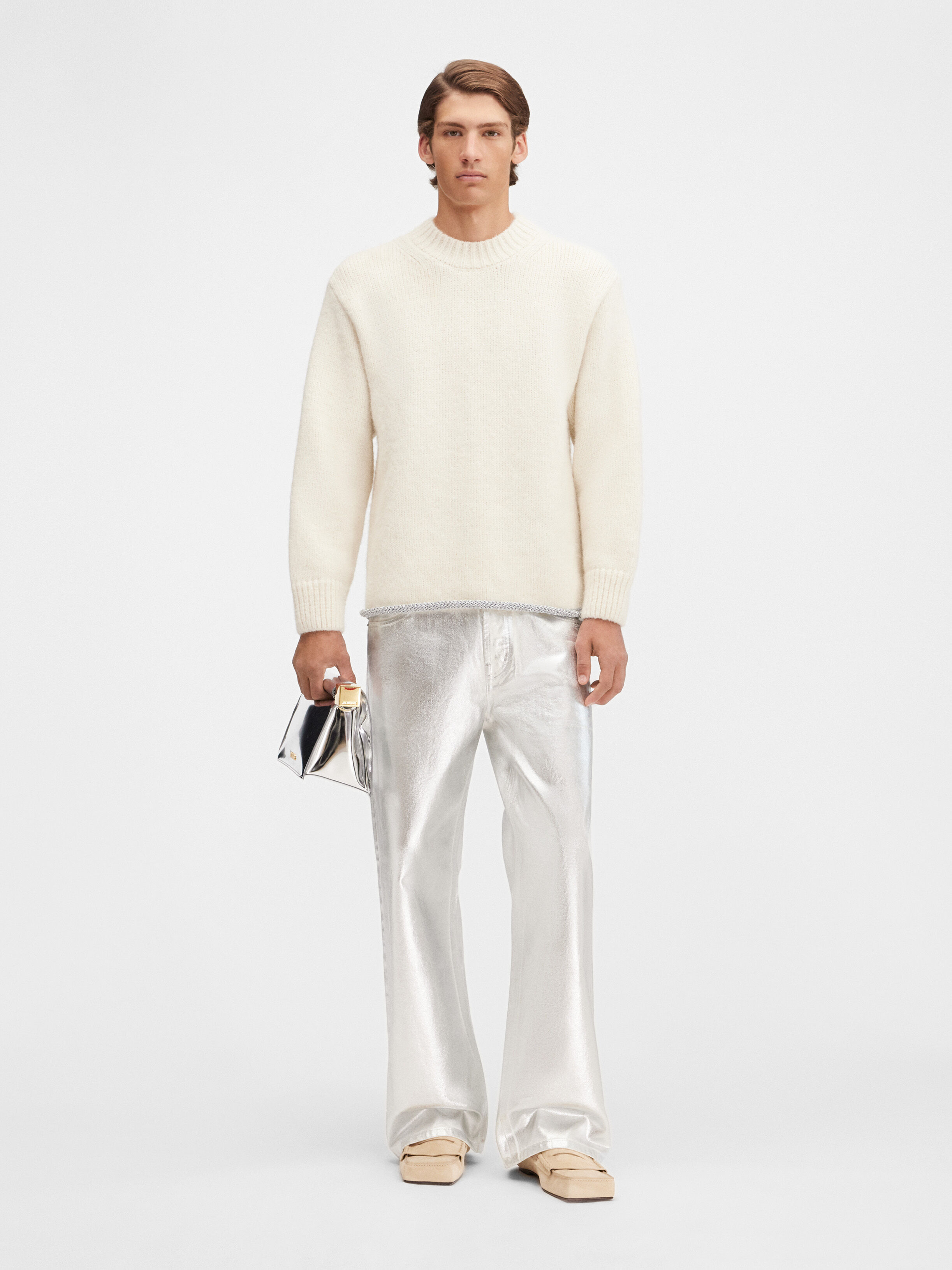 

Жаккардовый свитер с логотипом JACQUEMUS The Pavane knit, белый