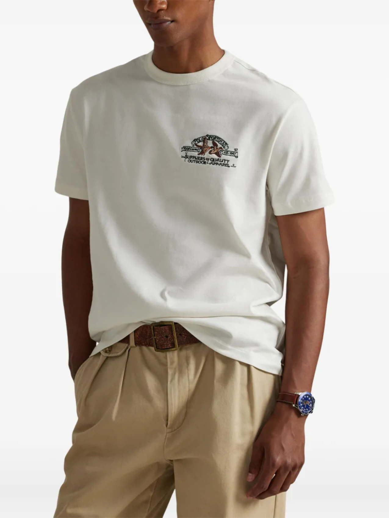 Polo Ralph Lauren футболка с вышивкой, белый — фото 3