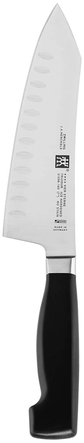 

Гександи Дж. Нож-качалка Сантоку Henckels Four Star 7 дюймов с полой кромкой Gexandy