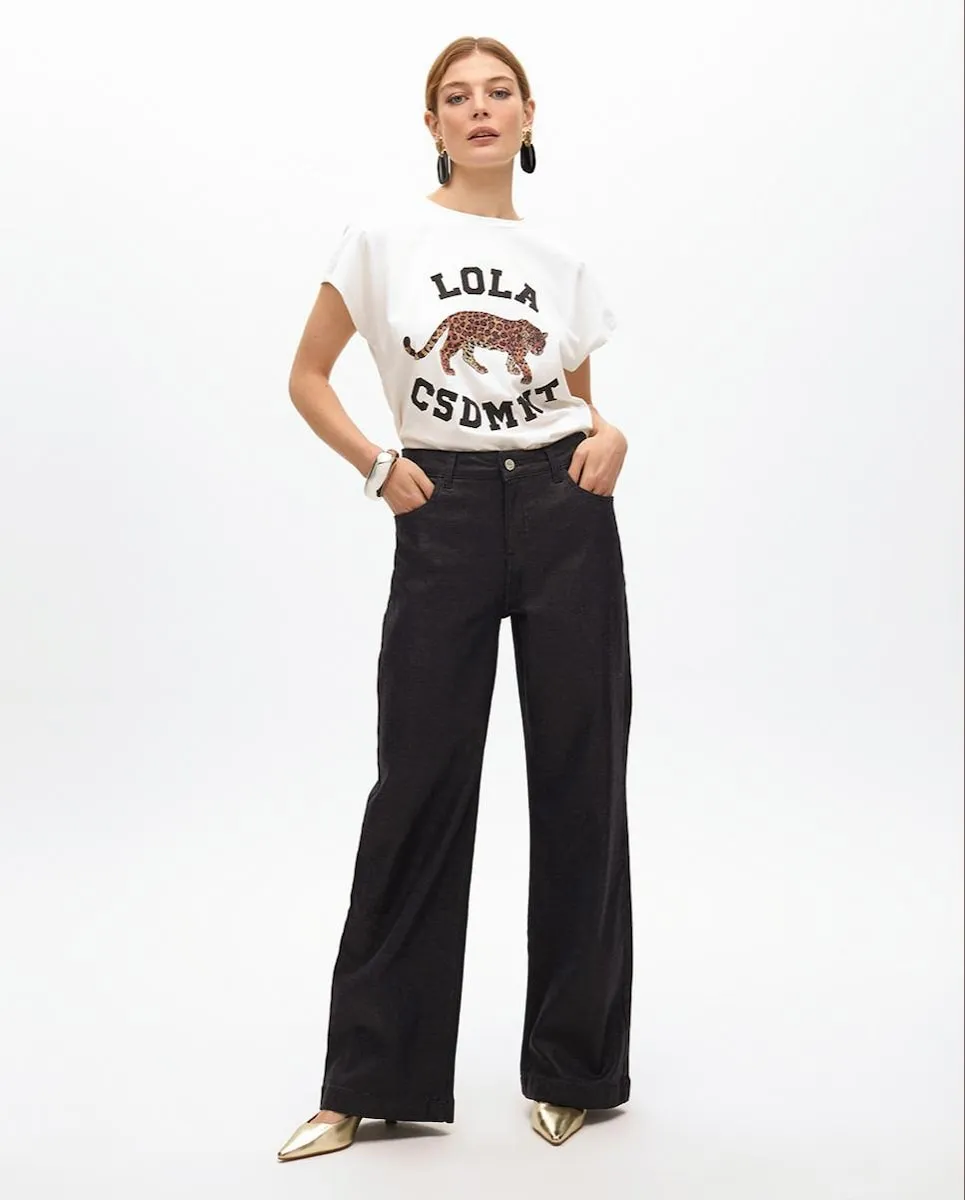 

Женские джинсы свободного кроя с восковым покрытием Lola Casademunt, черный