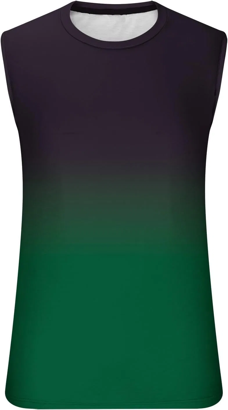 Мужской топ для тренировок, Oversized, Athletic Tank Top, A04_green — фото 4