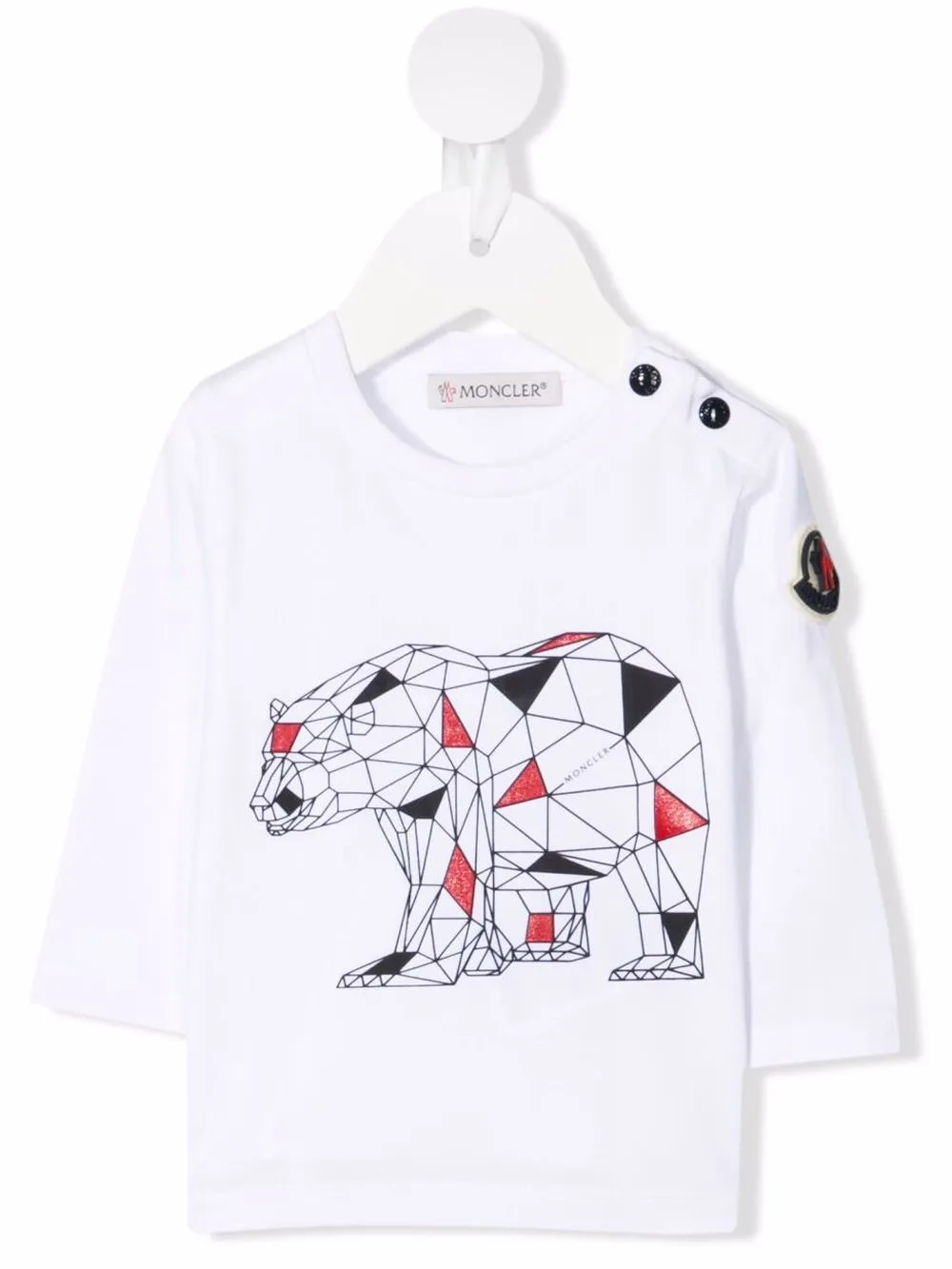 

Футболка с геометричным узором Moncler Enfant, белый