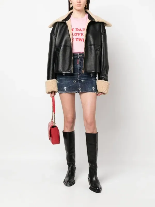 Хлопковая футболка с принтом в виде слогана Dsquared2, розовый — фото 2
