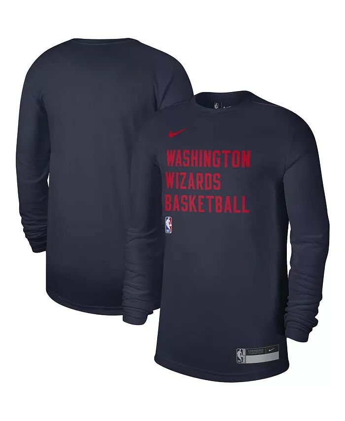 

Мужская и женская темно-синяя футболка Washington Wizards 2023/24 Legend On-Court Practice с длинным рукавом Nike