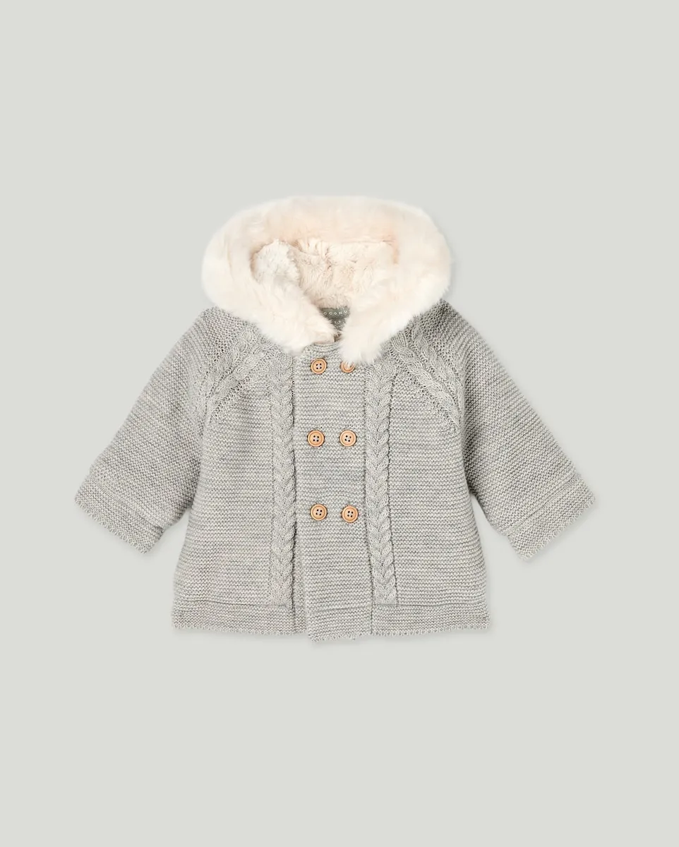 

Однородная трикотажная куртка с восемью передними застежками для малыша Coconut El Corte Inglés, светло-серый