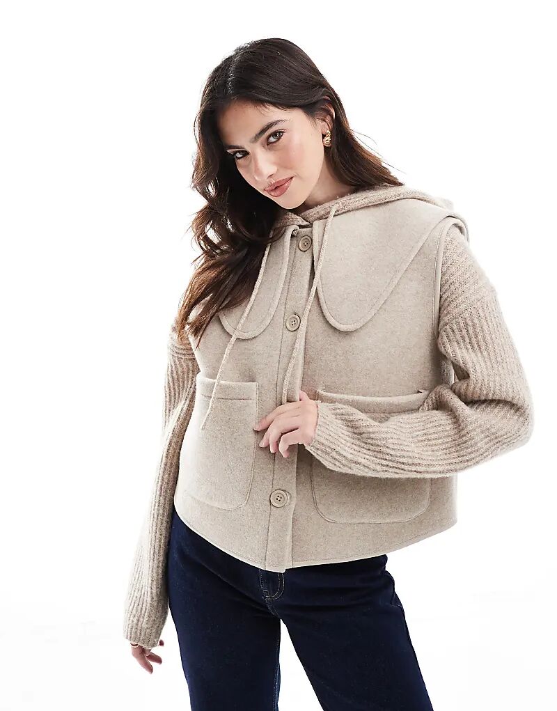 

Безрукавка Питер Пэн воротник пуговицы через жилет ASOS DESIGN