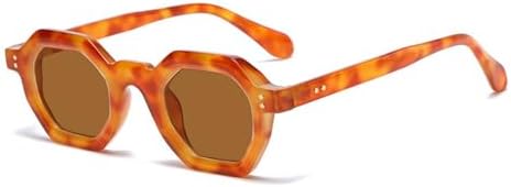 

Модные солнцезащитные очки Polygon Small для женщин, ретро-очки с заклепками, мужские солнцезащитные очки UV400, трендовые солнцезащитные очки для активного отдыха MTZJH, Amber Tea