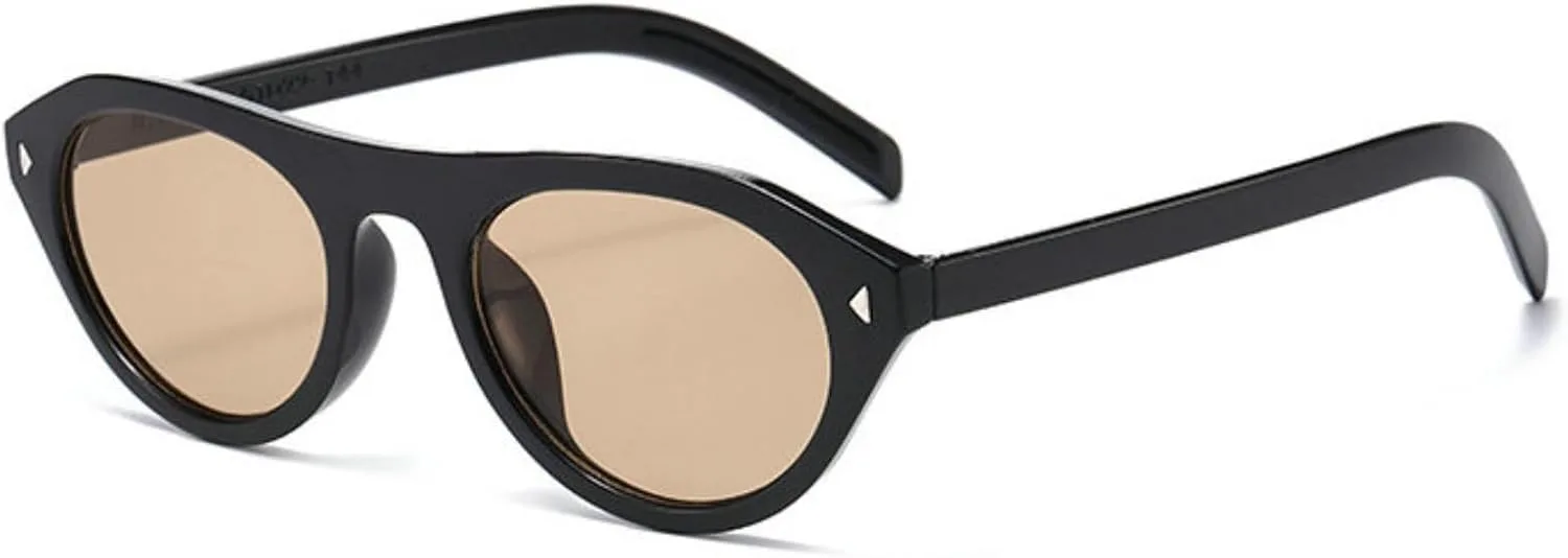 

Солнцезащитные очки COTIA «Кошачий глаз» для женщин и мужчин. Уникальные ретро-очки овальной формы для лета и активного отдыха. Модные солнцезащитные очки, Black Tea