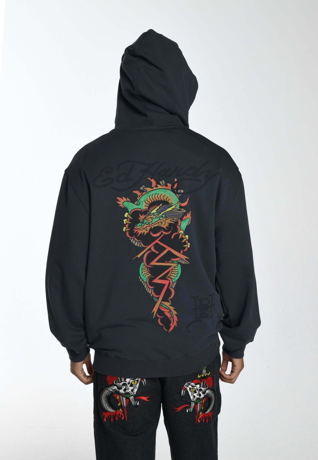 

Толстовка на молнии Drag-Snake Zip Thru Ed Hardy, цвет charcoal