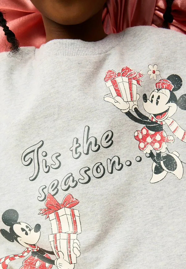 Толстовка с длинным рукавом стандартного кроя Next, Grey Christmas Minnie Mouse — фото 2