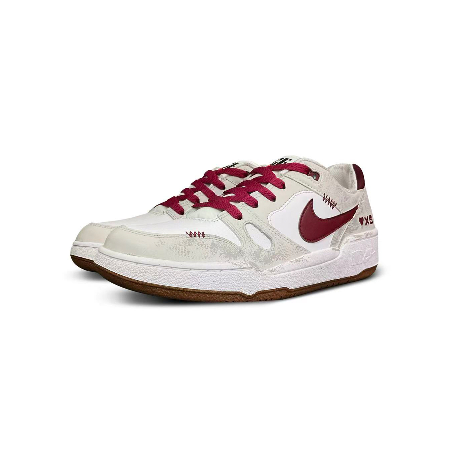 Nike Мужские низкие скейтбордные кроссовки Full Force Tower Rabbit Creative, черный с белым — фото 4