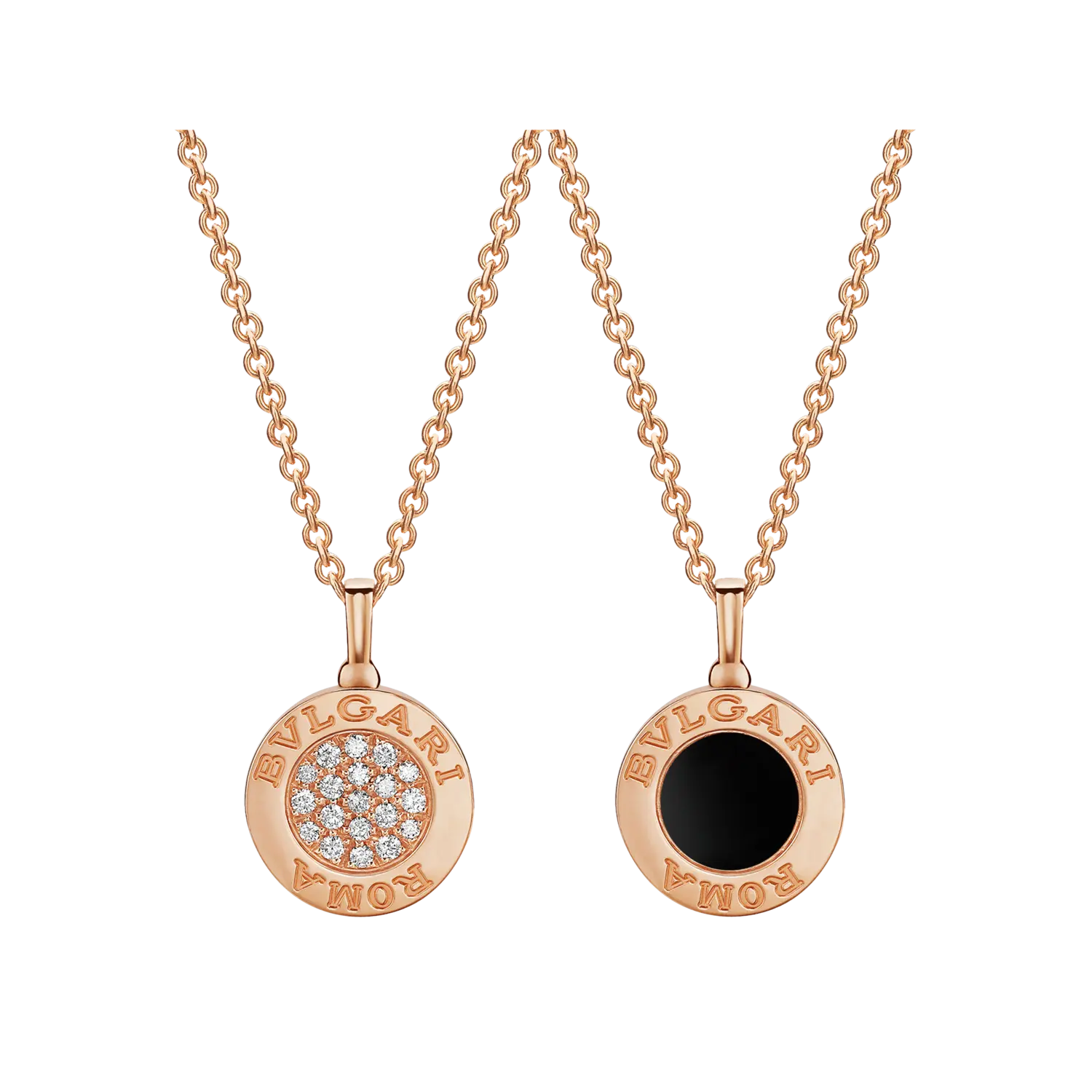 

Колье bvlgari bvlgari из розового золота 18 карат с ониксом и паве из бриллиантов. длина 41-43 см. BULGARI