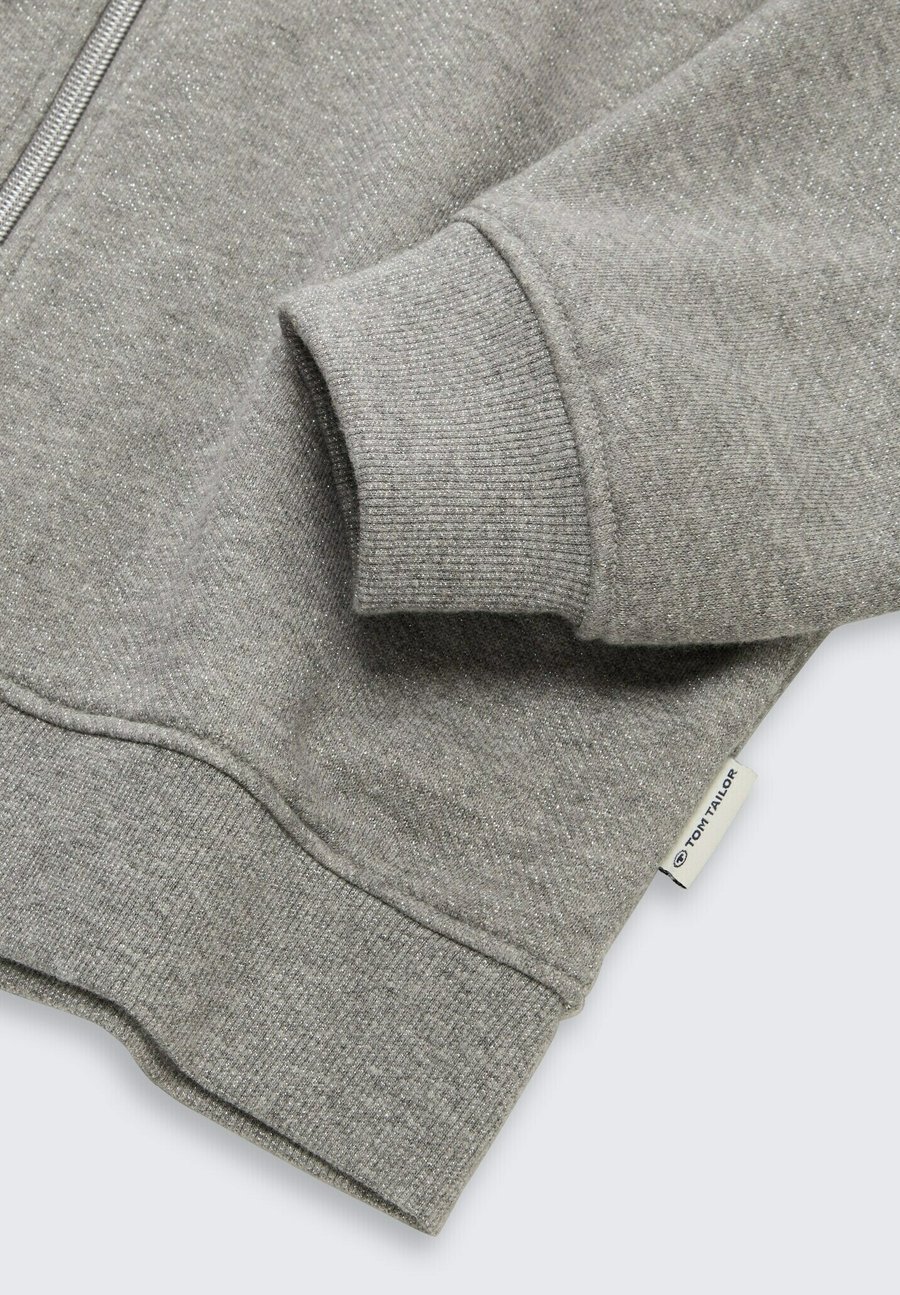 Худи TOM TAILOR CROPPED HOODIE IN GLITZER-OPTIK, Grey Melange With Glitter/Mottled Grey — фото 3