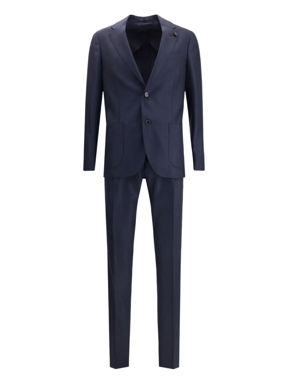 

Клетчатый однобортный костюм Lardini, синий