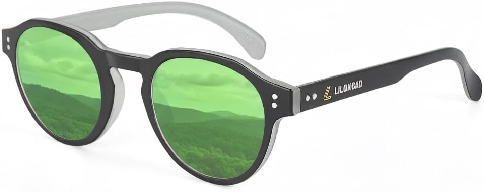 

Поляризованные солнцезащитные очки PC для мужчин и женщин – UV400, устойчивые к царапинам, легкая оправа TR90 для вождения и использования на открытом воздухе LILONGAD, Grey/Green Revo