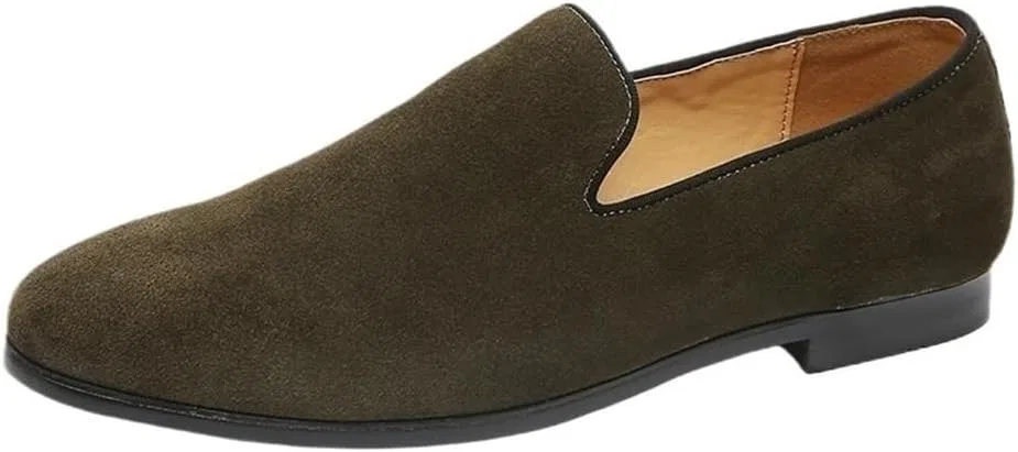 Лоферы мужские замшевые, Loafers & Slip-Ons, Vintage, Green UOPYNE