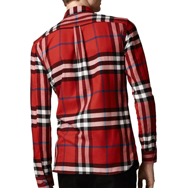 Рубашка мужская Burberry, классическая, красный — фото 3