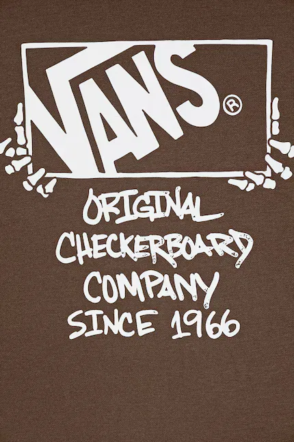 Детская худи на молнии оверсайз Vans, коричневый — фото 3