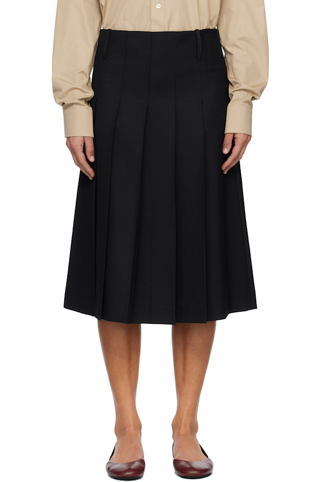 

A.P.C. Черная плиссированная юбка миди