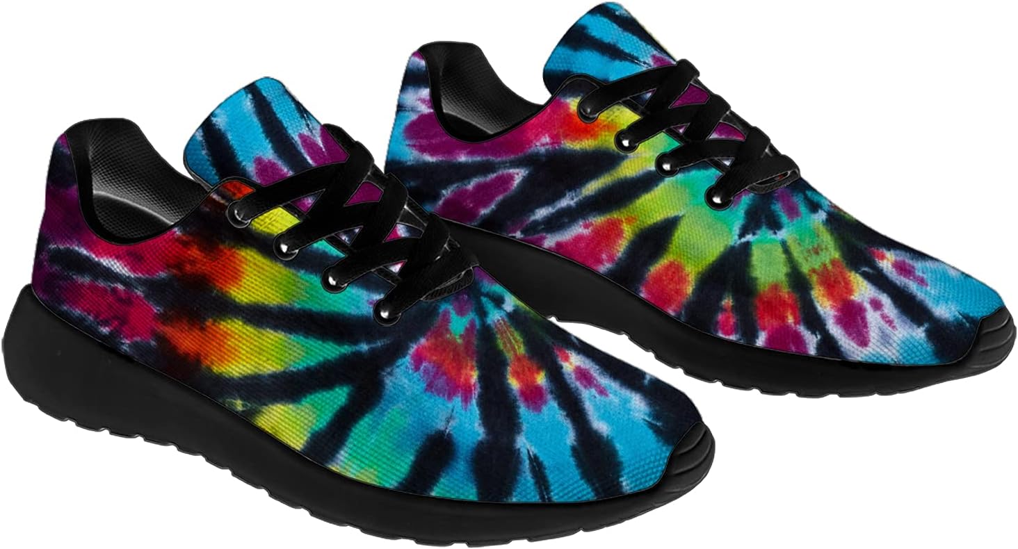 Кроссовки Horethy Tie Dye для женщин и мужчин, беговые кроссовки, женские и мужские прогулочные, теннисные кроссовки, удобные спортивные кроссовки для джоггинга, подарки, зеленый — фото 4