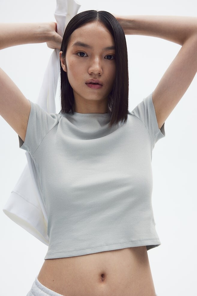 

Футболка облегающая фигуру H&M, бирюзовый