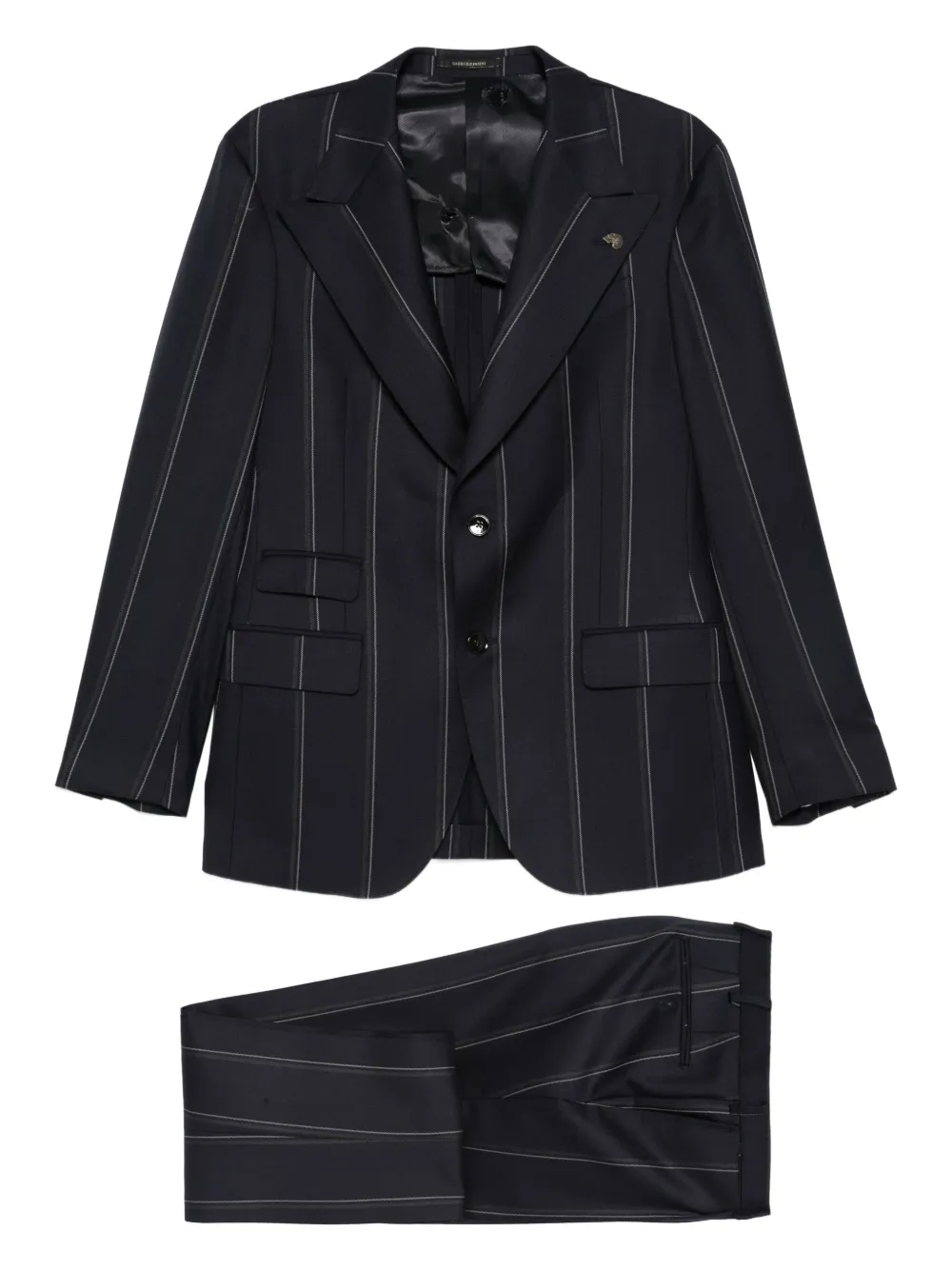 

Костюм в тонкую полоску с однобортным пиджаком Gabriele Pasini, синий