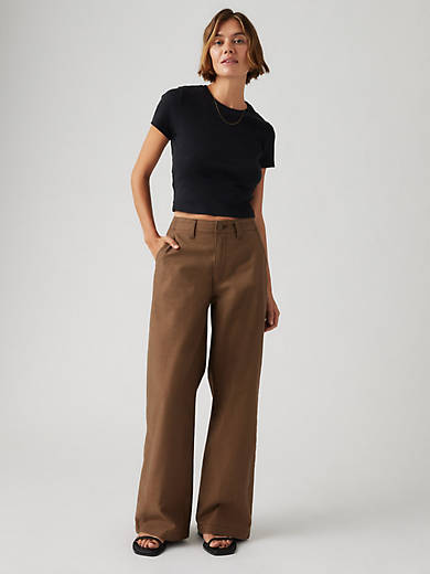 

Прямые женские брюки 90-х годов Levi's, цвет Dark Earth - Brown
