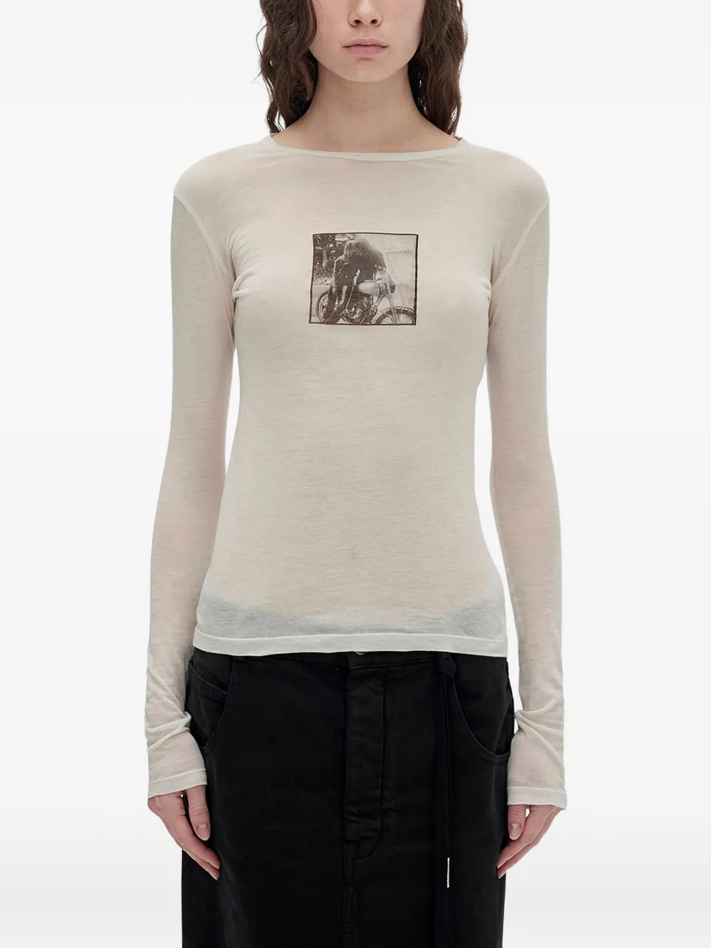 

Хлопковая футболка с принтом Fiene Ann Demeulemeester, нейтральный