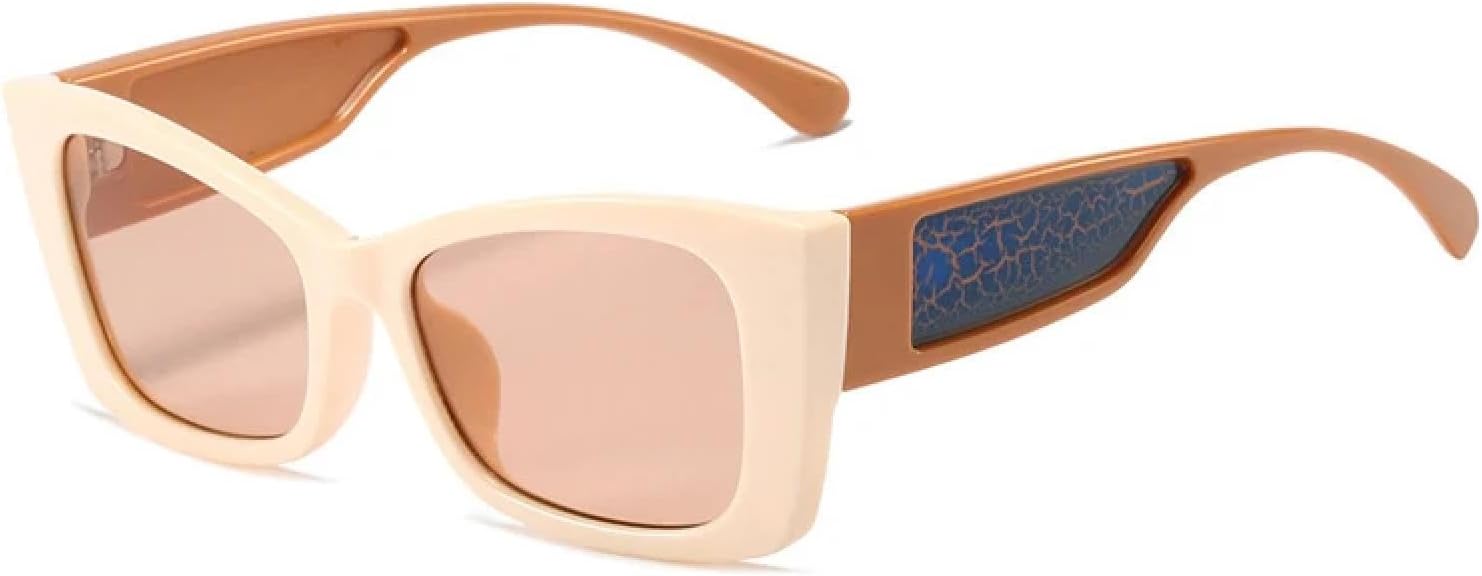 

Модные солнцезащитные очки «кошачий глаз» для женщин и мужчин, роскошные трендовые очки в винтажном стиле для путешествий и вождения, защита от УФ-излучения UV400 TKKTLLT, Brown Tea