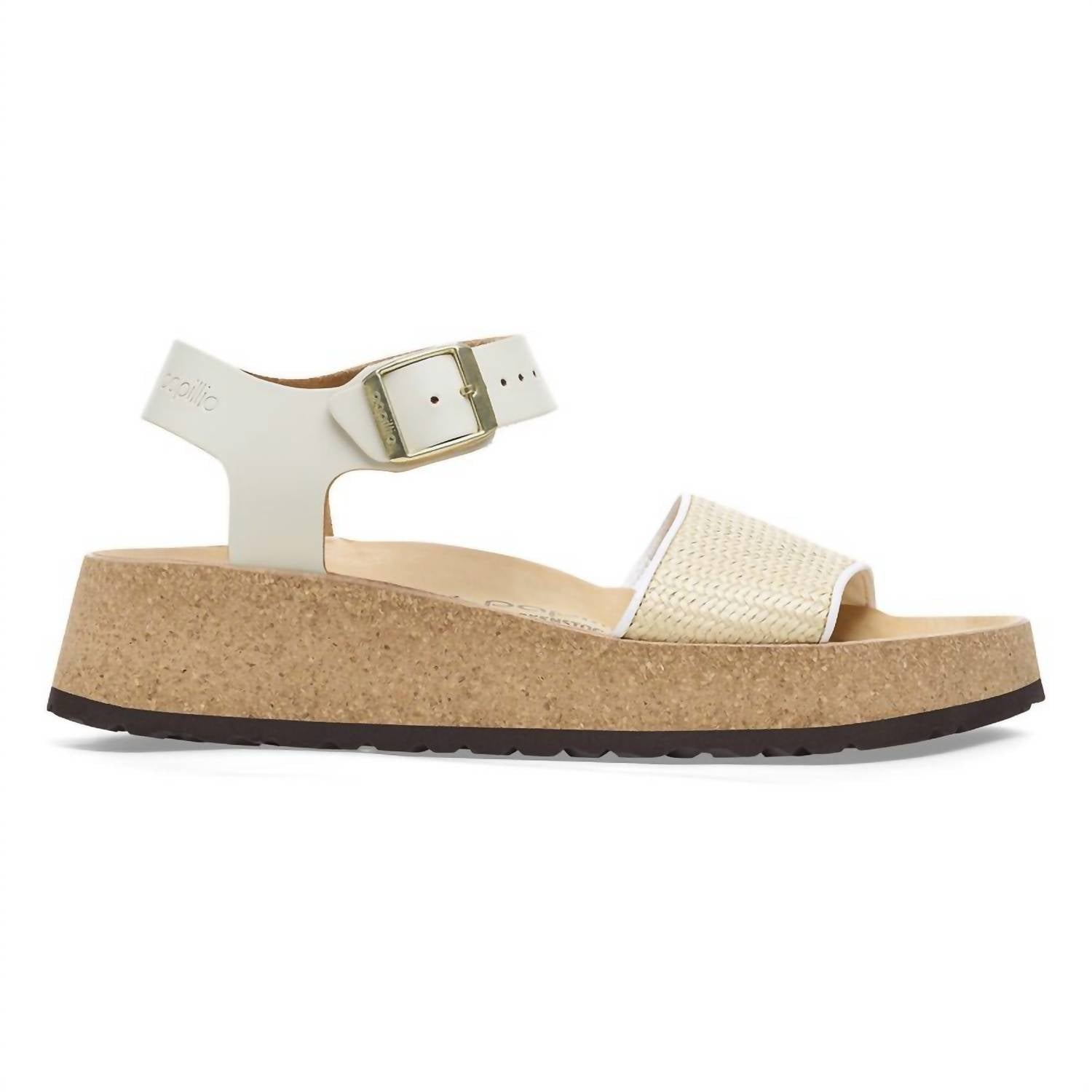 Женские сандалии Glenda из рафии и кожи - средний/узкий размер, белые Birkenstock — фото 4