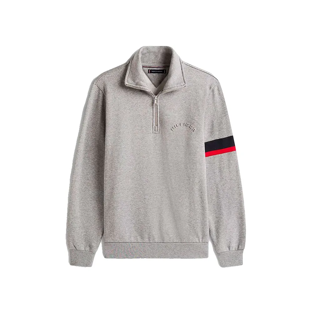 Толстовка Tommy Hilfiger RWB Insert half zip, серый — фото 3
