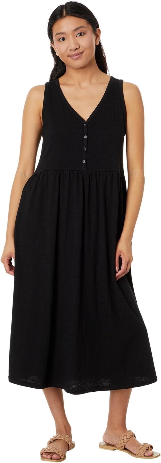 

Платье PACT Relaxed Slub Henley Tank Dress, черный
