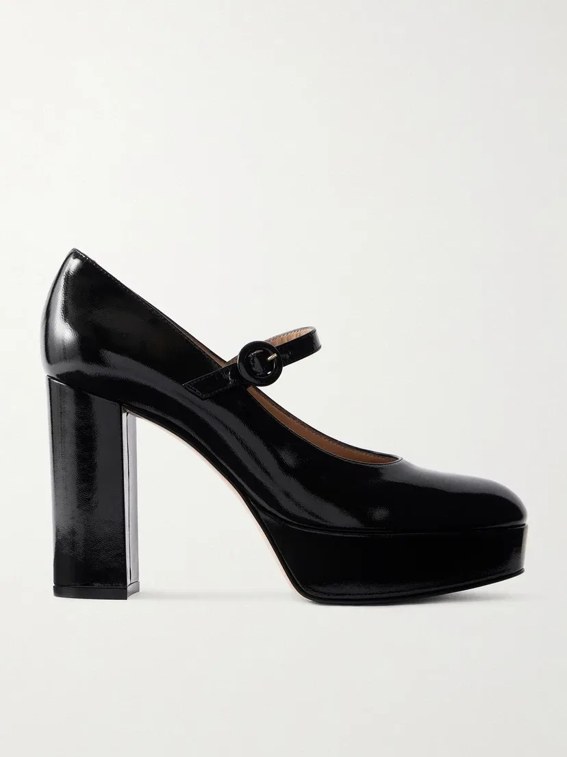 Патентные туфли Мэри Джейн 70 Gianvito Rossi, черный