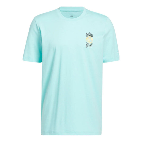 

Футболка Men's adidas Rose 3 King Tee Basketball Tactical Board Pattern Printing Sports Short Sleeve Blue T-Shirt, мультиколор